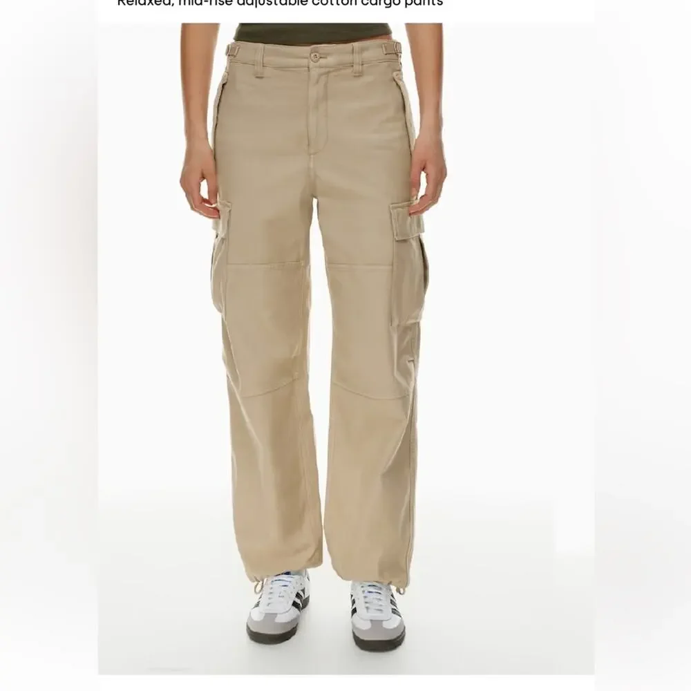TNA size 00 xxs tan khaki cargo Beige Casual Pants baggy